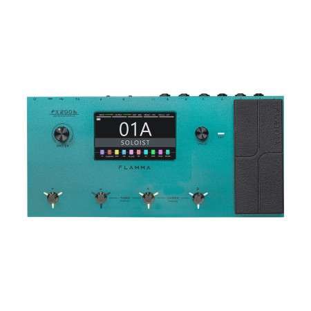 MULTI-EFFETS DSP POUR GUITARE ELECTRIQUE AVEC BATTERIE 5H INTÉGRÉE - FX200b - NEBULA GREEN - FLAMMA®