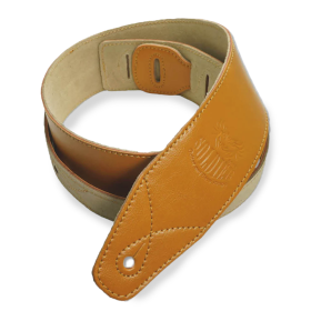 SANGLE CUIR LISSE MOTIF SURPIQURE - MARRON CLAIR - GL01502 - SOLDIER®