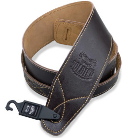 SANGLE CUIR LISSE MOTIF SURPIQURE - MARRON FONCÉ - GL01504 - SOLDIER®