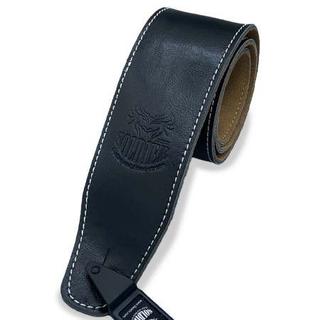 SANGLE CUIR LISSE - NOIR ABSOLU - GL01401 - SOLDIER®