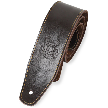 SANGLE CUIR LISSE - CHOCOLAT - GL01402 - SOLDIER®