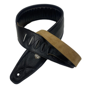 SANGLE CUIR MATELASSÉ STYLE VINTAGE - NOIR - GL025NBLK - SOLDIER®
