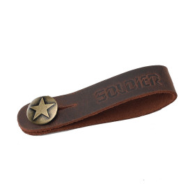 ATTACHE SANGLE DE GUITARE EN CUIR - RETRO BROWN & STAR - BS01RB - SOLDIER®