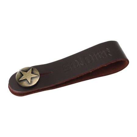 ATTACHE SANGLE DE GUITARE EN CUIR - SHINING BROWN & STAR - BS01SB - SOLDIER®