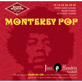 CORDES - ACOUSTIC JIMI HENDRIX - MONTEREY POP - EXTRA LIGHT 10/47 - NJH1047SL - BLACK DIAMOND®