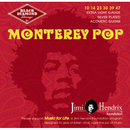 CORDES - ACOUSTIC JIMI HENDRIX - MONTEREY POP - EXTRA LIGHT 10/47 - NJH1047SL - BLACK DIAMOND®