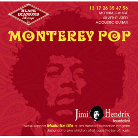 CORDES - ACOUSTIC JIMI HENDRIX - MONTEREY POP - MEDIUM 13/56 - NJH1356SL - BLACK DIAMOND®