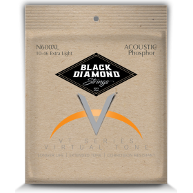CORDES - ACOUSTIC PHOSPHORE BRONZE 92/8 - EXTRA LIGHT 10/46 - N600XL - BLACK DIAMOND®