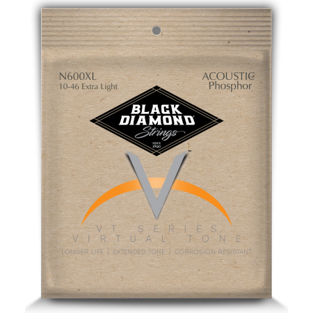 CORDES - ACOUSTIC PHOSPHORE BRONZE 92/8 - LIGHT 12/53 - N600L - BLACK DIAMOND®