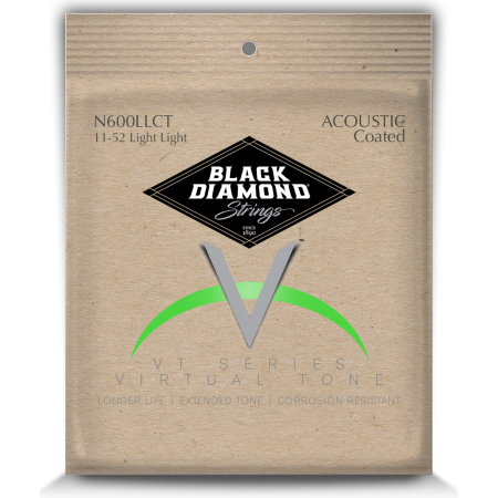 CORDES - ACOUSTIC PHOSPHORE BRONZE 92/8 - VCI COATED - LIGHT LIGHT 11/52 - N600LLCT - BLACK DIAMOND®
