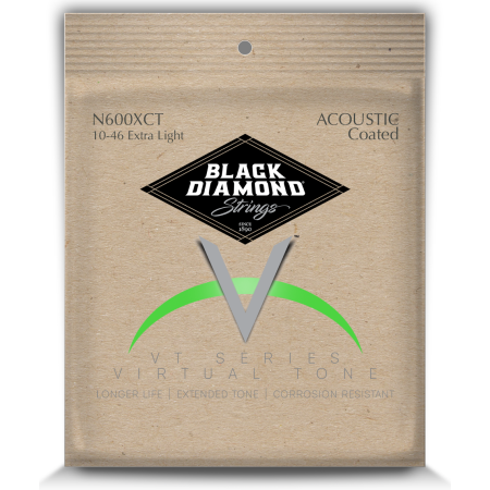 CORDES - ACOUSTIC PHOSPHORE BRONZE 92/8 - VCI COATED - MEDIUM 13/56 - N600MCT - BLACK DIAMOND®