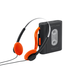 LECTEUR RÉTRO DE CASSETTE PORTABLE AVEC CASQUE AUDIO FILAIRE - JACK 3.5 + BLUETOOTH - NOIR - MUSE
