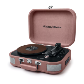 TOURNE-DISQUES VINYLES + FONCTION STEREO BLUETOOTH 2 x 5W VIEUX ROSE - MUSE