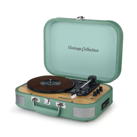 TOURNE-DISQUES VINYLES + FONCTION STEREO BLUETOOTH 2 x 5W VERT - MUSE