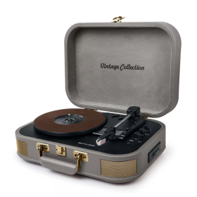 TOURNE-DISQUES VINYLES + FONCTION STEREO BLUETOOTH 2 x 5W GRIS SIDERAL- MUSE