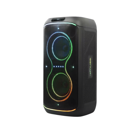ENCEINTE PORTABLE PARTY BOX 300W USB / AUX / BLUETOOTH 5.3 + MICROPHONE INCLUS + LUMIERE D'AMBIANCE - MUSE