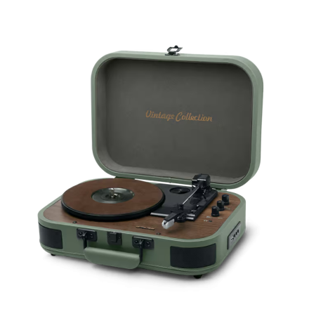 TOURNE-DISQUES VINYLES + FONCTION STEREO BLUETOOTH 2 x 5W + BLUETOOTH OUT - VERT - MUSE