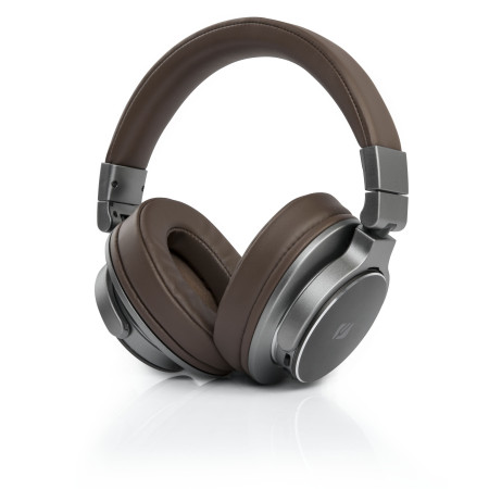 CASQUE AUDIO BLUETOOTH PREMIUM ASPECT CUIR MARRON + MAINS LIBRES - MUSE