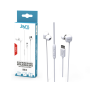 KIT PIETON ECOUTEURS INTRA-AURICULAIRE TYPE-C + TELECOMMANDE + MICRO BLANC - JAYM®