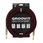 CABLE JACK 6.35 D/D - 3M - NYLON TRESSÉ ROUGE - GROCABLE004 - GROOVIT®