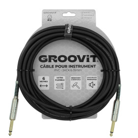 CABLE JACK 6.35 D/D - 6M - OD7.4MM - PVC BLACK - GROCABLE013 - GROOVIT®