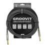 CABLE JACK 6.35 D/D - 6M - NYLON TRESSÉ GRIS - GROCABLE015 - GROOVIT®