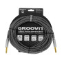 CABLE JACK 6.35 D/D - 6M - NYLON TRESSÉ GRIS - GROCABLE015 - GROOVIT®