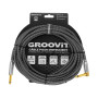 CABLE JACK 6.35 D/C - 6M - NYLON TRESSÉ GRIS - GROCABLE016 - GROOVIT®