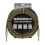 CABLE JACK 6.35 D/D - 6M - NYLON TRESSÉ MARRON - GROCABLE019 - GROOVIT®