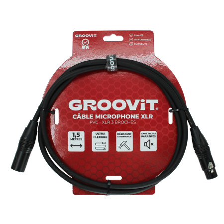 CABLE XLR - 1.5M - PVC - D7MM - M/F - GROOVIT®