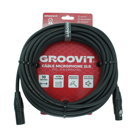 CABLE XLR - 10M - PVC - D7MM - M/F - GROOVIT®