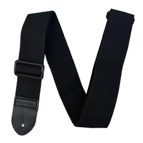 SANGLE NYLON UNIE - EMBOUT CUIR NOIR - BASIC FIT - GROSTRAP100 - GROOVIT®