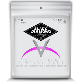 CORDES - ACOUSTIC SILVERPLATED 2% - EXTRA LIGHT 11/51 - N754L - BLACK DIAMOND®