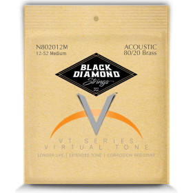 CORDES - 12 STRINGS ACOUSTIC NATURAL BRASS 80/20 - M 12/52 - N802012M - BLACK DIAMOND®