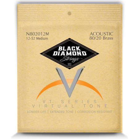 CORDES - 12 STRINGS ACOUSTIC NATURAL BRASS 80/20 - M 12/52 - N802012M - BLACK DIAMOND®