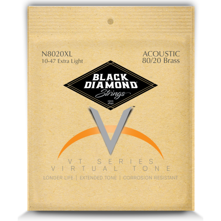 CORDES - ACOUSTIC NATURAL BRASS 80/20 - M 10/47 - N8020XL - BLACK DIAMOND®