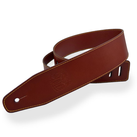 SANGLE CUIR DOUBLE FACE LISSE - MARRON FONCÉ - GL014NA - SOLDIER® - H4 MUSIC**