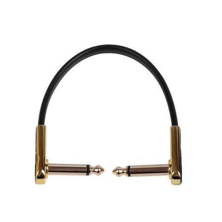 CABLE PATCH PLAT 6.35 - C/C - 20CM - PVC - JACK GOLD - GROCABLE0002 - GROOVIT® - H4 MUSIC**