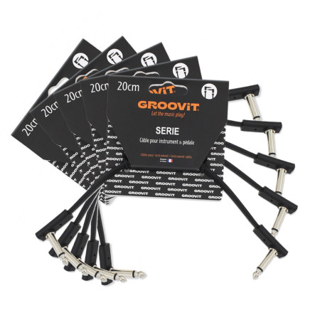 CABLES PATCH PLATS 6.35 - C/C - 20CM - PVC - GROCABLE0007 - GROOVIT® - H4 MUSIC**