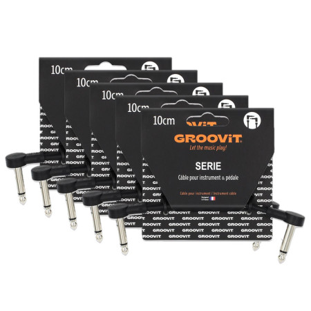 CABLE PATCH PLAT 6.35 - C/C - 10CM - PANCAKE - PVC - GROOVIT® - H4 MUSIC**