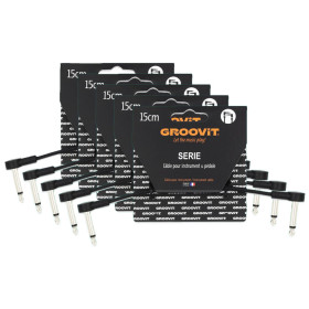 CABLE PATCH PLAT 6.35 - C/C - 15CM - PANCAKE - PVC - GROOVIT® - H4 MUSIC**