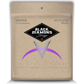 CORDES - ACOUSTIC PHOSPHORE BRONZE 92/8 BLACK COATED -  M 13/56 - N600MB - BLACK DIAMOND® - H4 MUSIC**