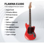 GUITARE ELECTRIQUE NOUVELLE GÉNÉRATION AVEC MULTI-EFFETS DSP INTÉGRÉS - E1000 - FIESTA RED - FLAMMA®