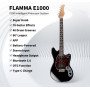 GUITARE ELECTRIQUE NOUVELLE GÉNÉRATION AVEC MULTI-EFFETS DSP INTÉGRÉS - E1000 - PEARL BLACK - FLAMMA®