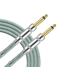 CABLE JACK 6.35 D/D - 3M - NYLON TRESSÉ BLEU CIEL - GROCABLE001 - GROOVIT®