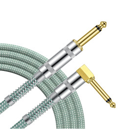 CABLE JACK 6.35 D/C - 3M - NYLON TRESSÉ BLEU CIEL - GROCABLE002 - GROOVIT®