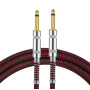 CABLE JACK 6.35 D/D - 3M - NYLON TRESSÉ ROUGE - GROCABLE004 - GROOVIT®