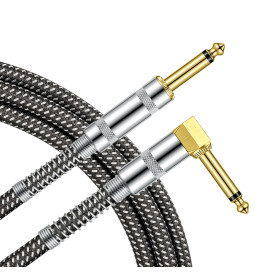 CABLE JACK 6.35 D/C - 3M - NYLON TRESSÉ GRIS - GROCABLE010 - GROOVIT®